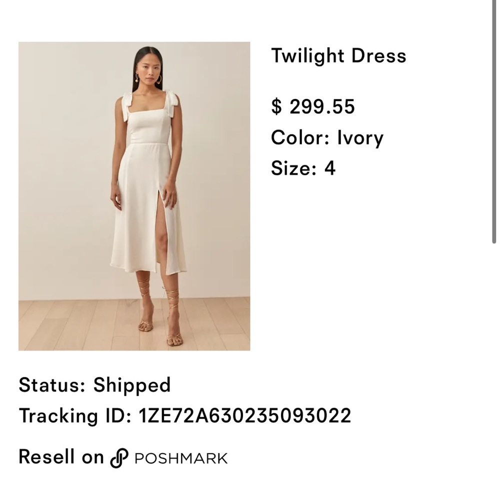 Reformation Twilight Dress Ivory - Size 4